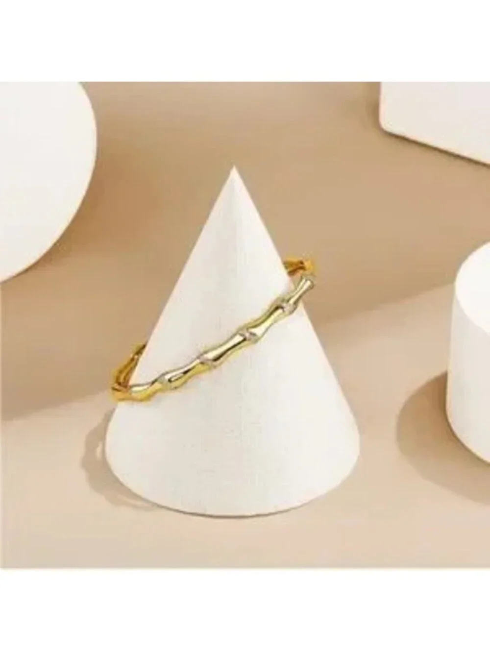 Gold 14k Gold Plated Bamboo Cuff Bracelet